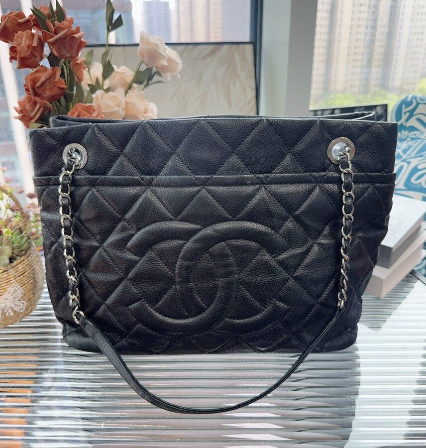 Chanel Leather Quilted Black Tote | Studio Nafay