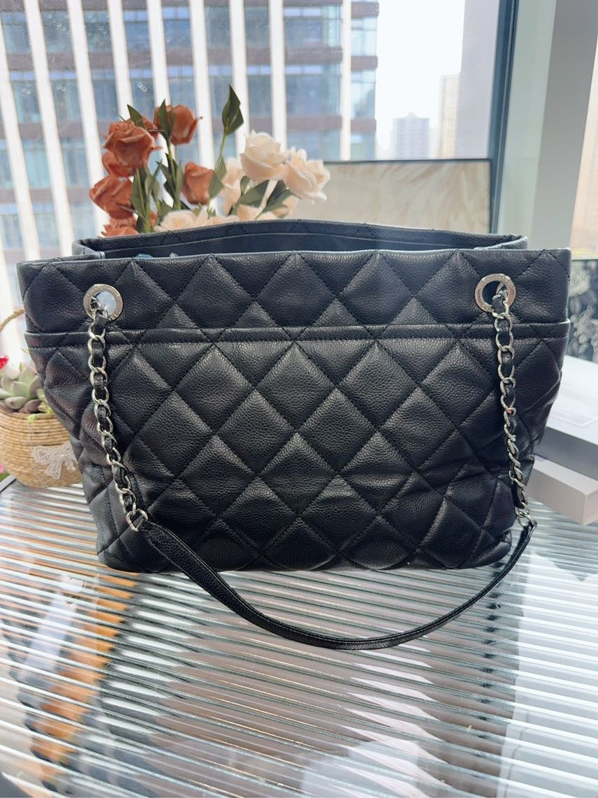 Chanel Leather Quilted Black Tote