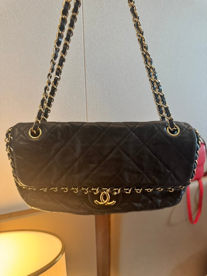 Chanel Leather Quilted Black Shoulder Bag 8