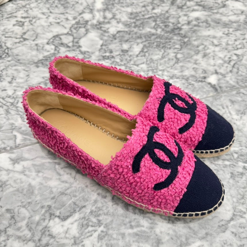 Chanel Pink Espadrille Flats Luxury Designer Handbag | Studio Nafay