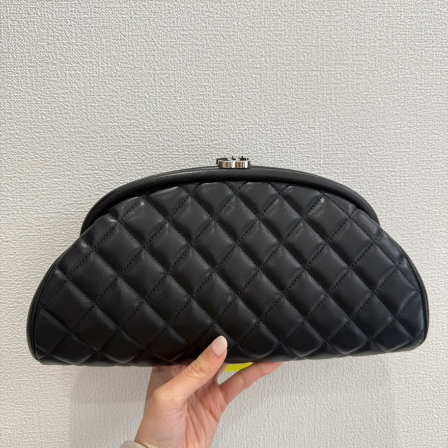 Chanel Lambskin Black Bag Clutch | Studio Nafay
