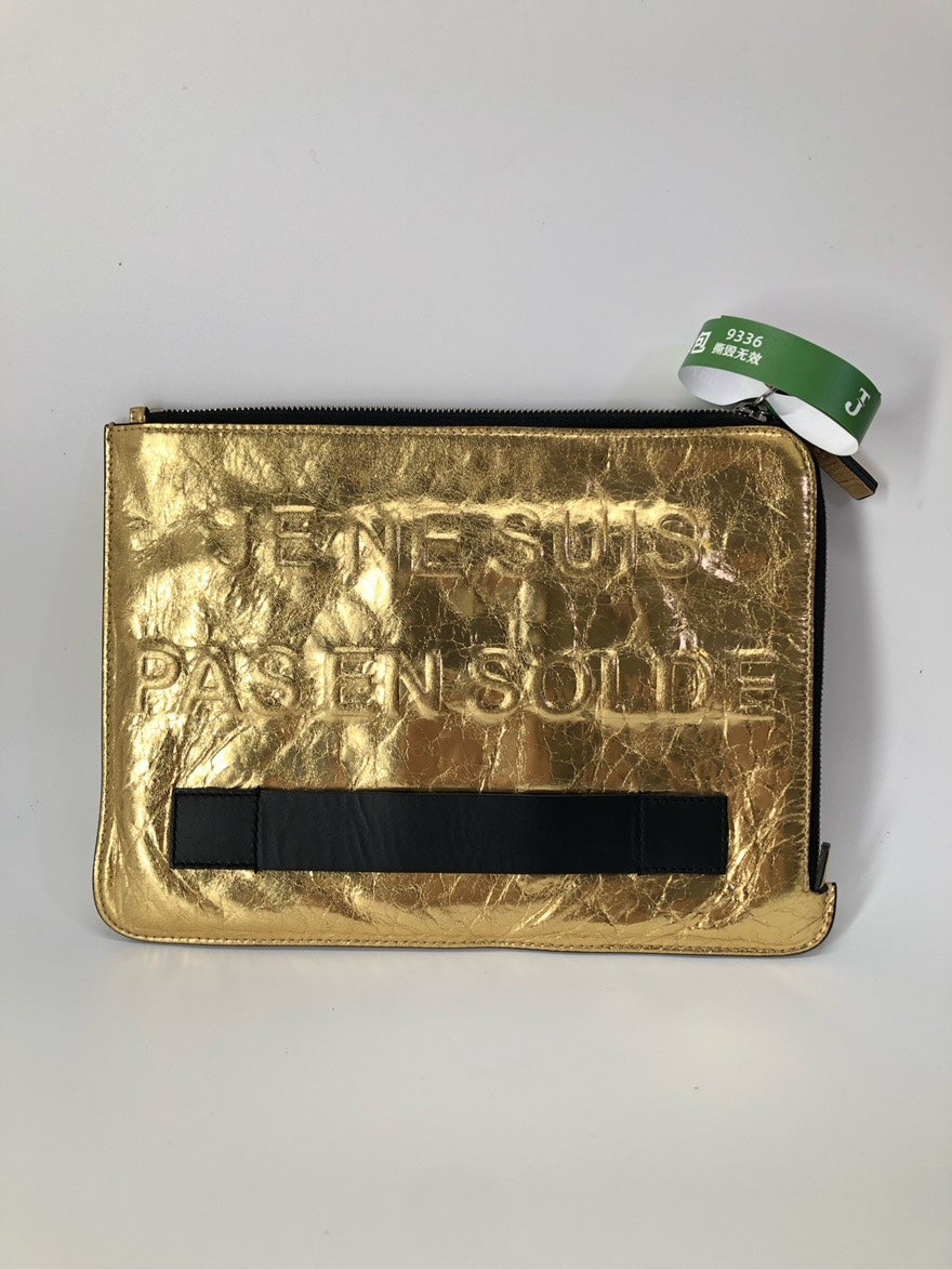 Chanel Leather Gold Suis Clutch