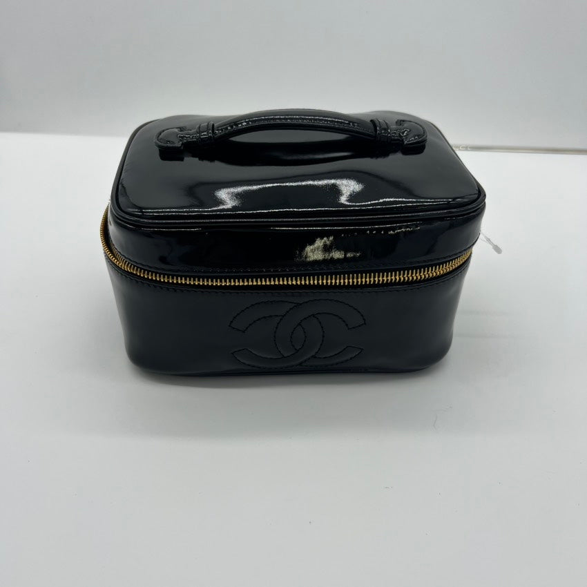 Chanel Vanity Case A Black Leather Handle Bag | Studio Nafay
