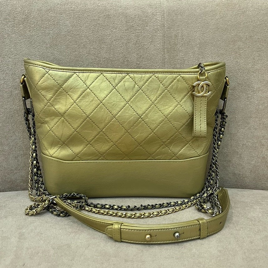 Chanel Leather Quilted Green Shoulder Bag | Studio Nafay