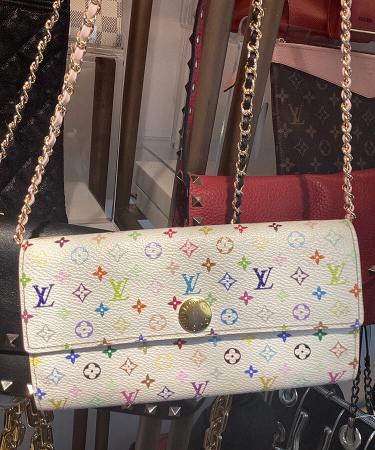 Louis Vuitton Multicolor Monogram White Long Wallet with Free Strap | Studio Nafay