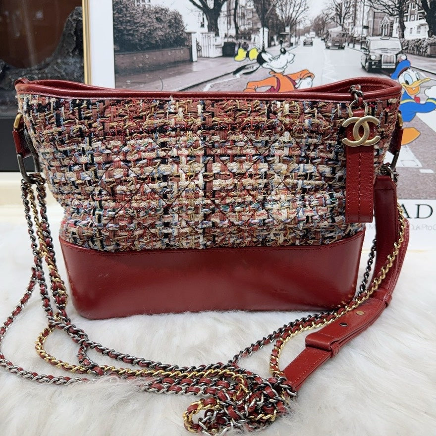 Chanel Leather Tweed Red Shoulder Bag 3 | Studio Nafay