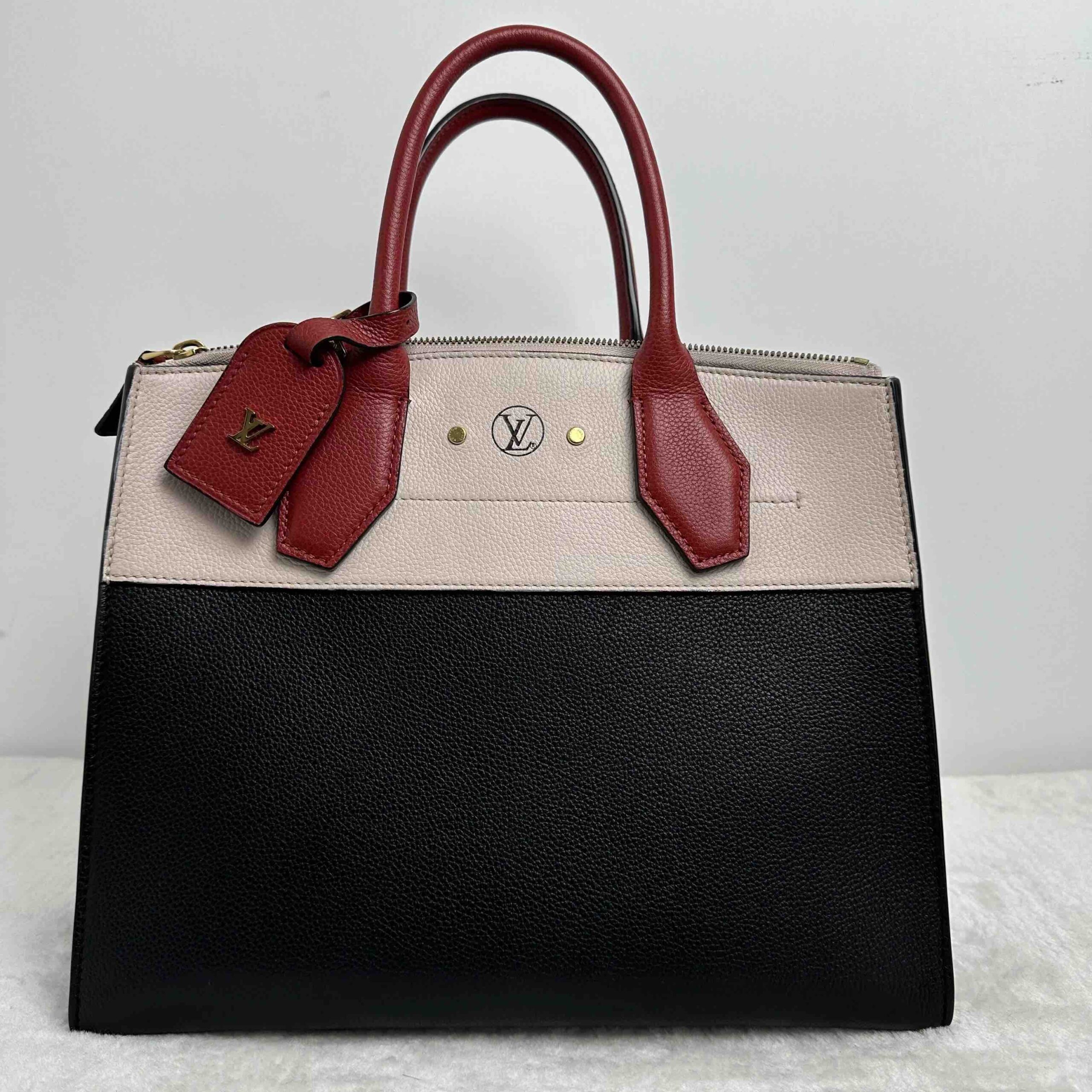 Louis Vuitton City Steamer Light Pink Black Cowhide Handbag