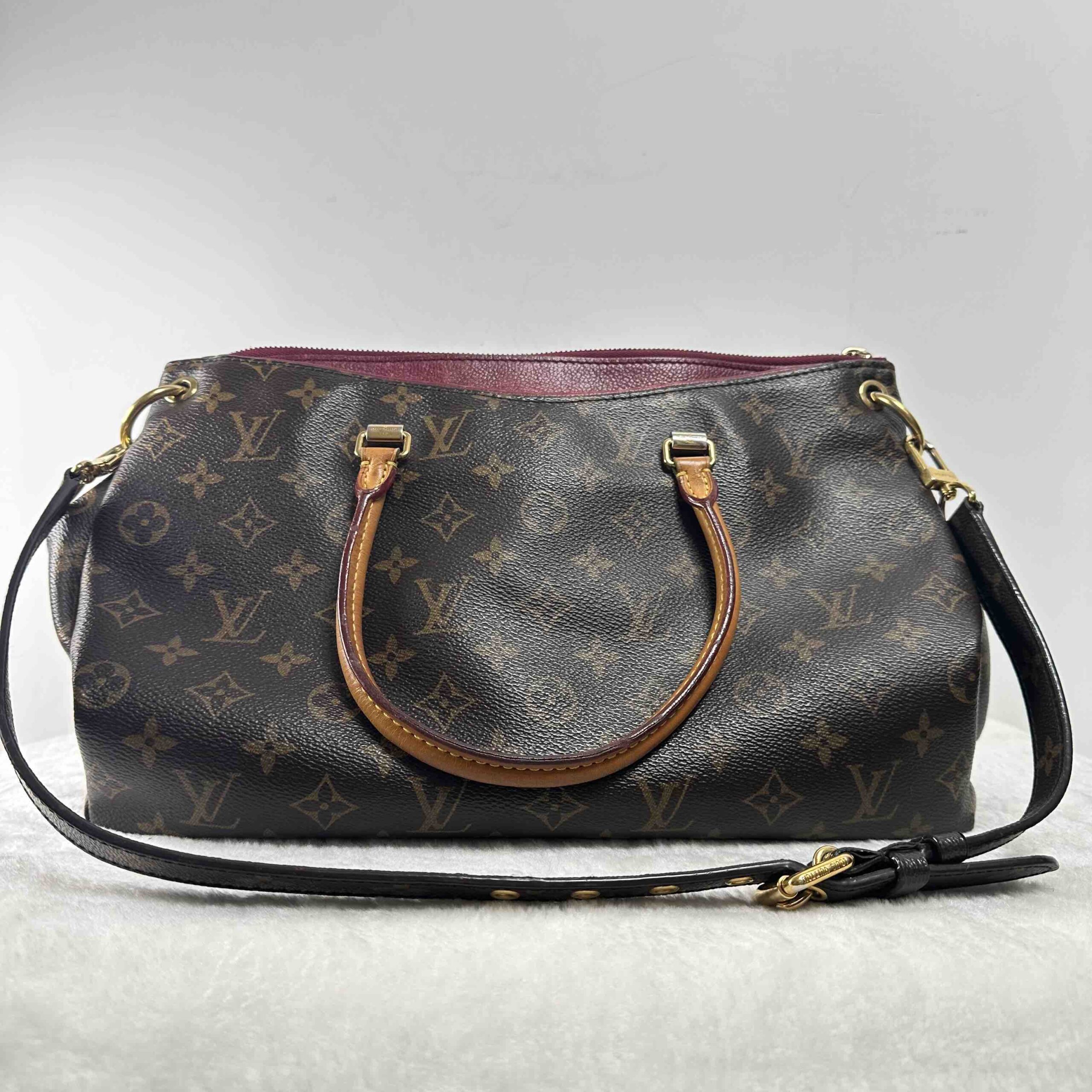 Louis Vuitton Pallas Monogram Canvas Shoulder Bag Handbag – Brown