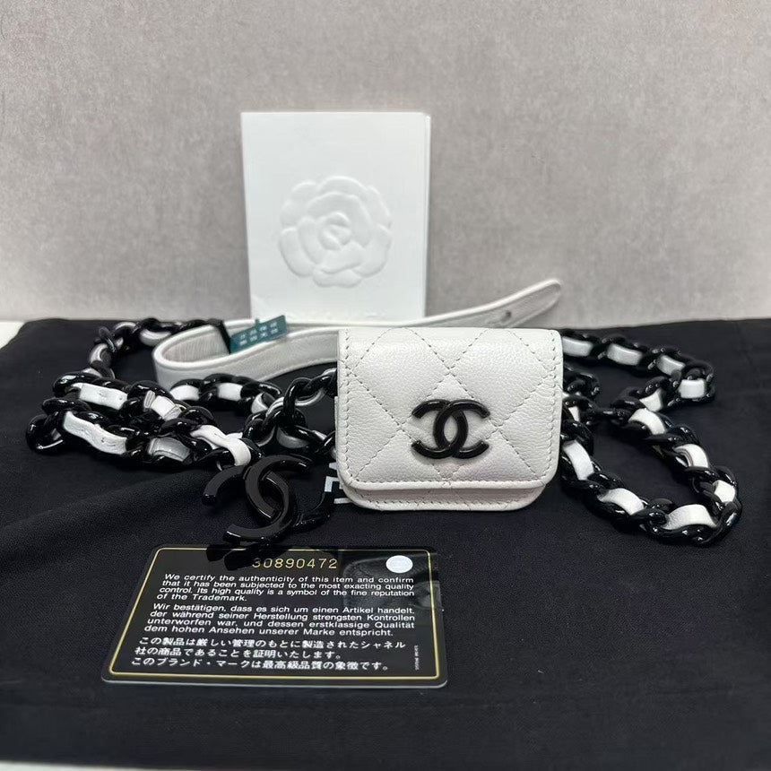 Chanel Belt Bag White Leather Waist Bag | Studio Nafay