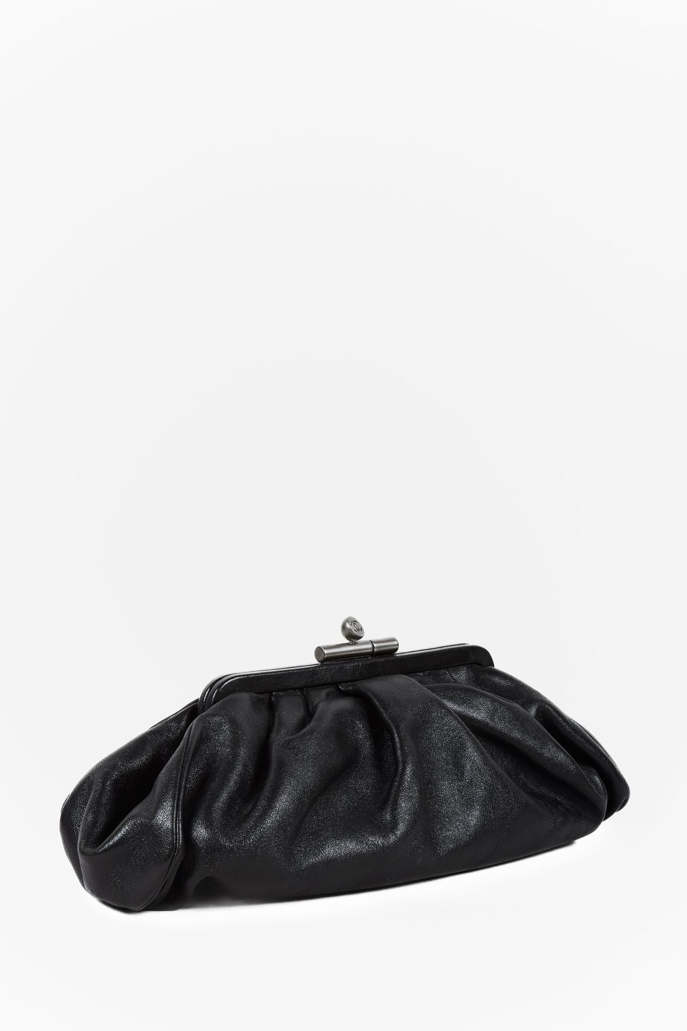 Chanel 07A Black Leather Clutch Bag