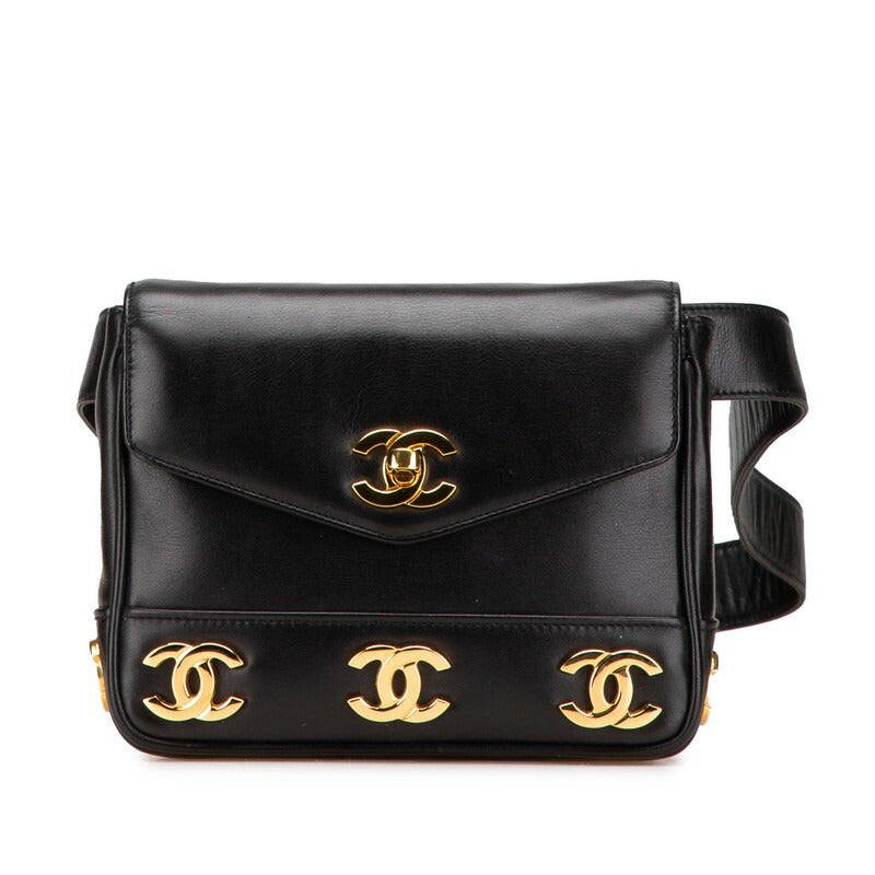 Chanel Triple Coco Mark Leather 2way Shoulder Bag Waist Bag | Studio Nafay
