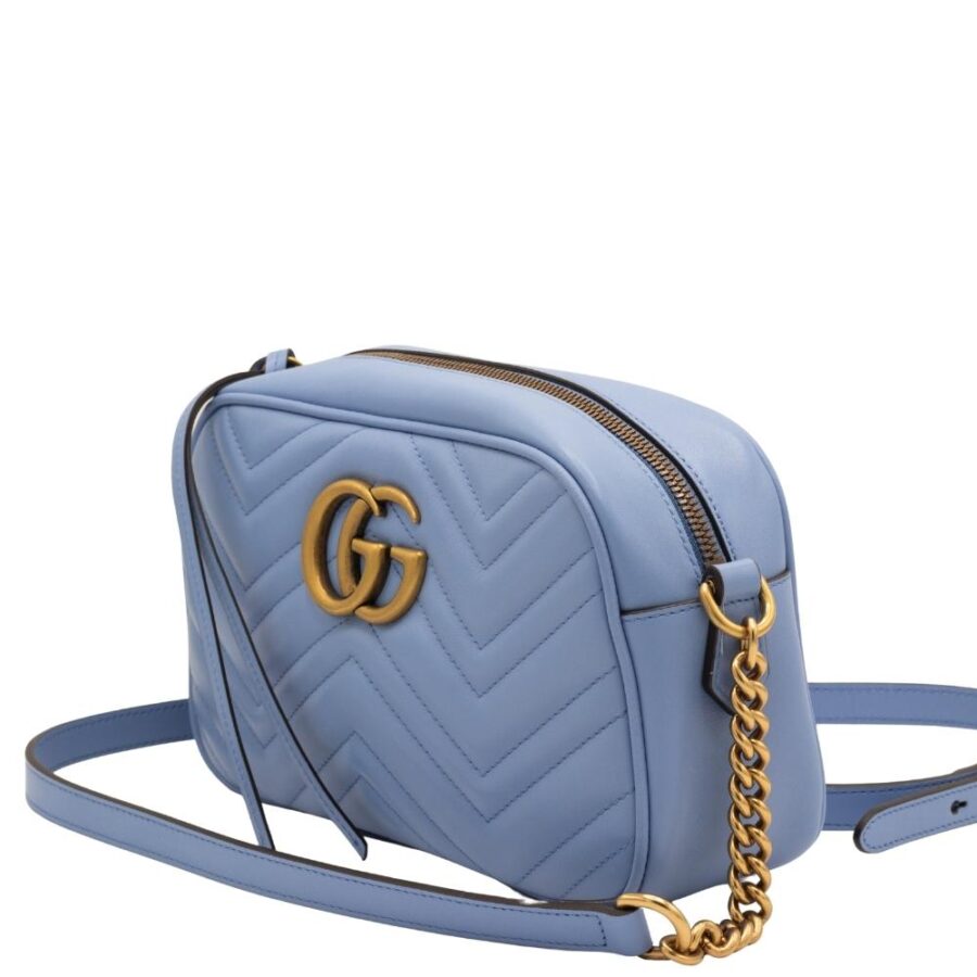 GG Blue Marmont Crossbody Bag Matelassé Leather | Studio Nafay