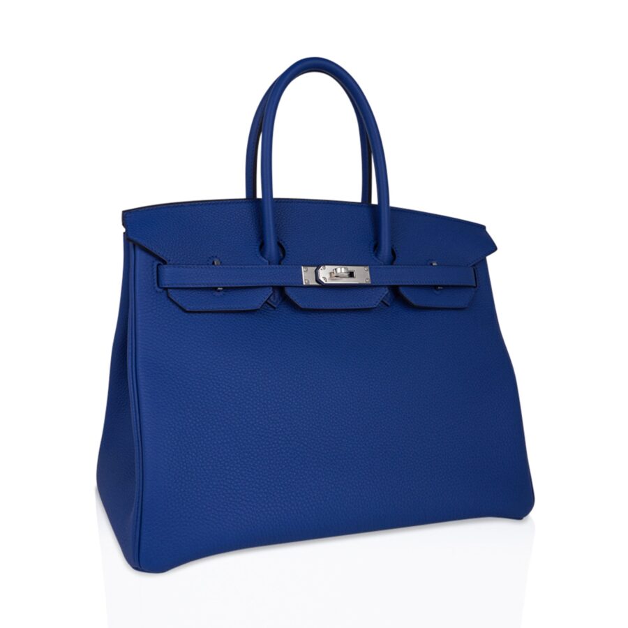 Hermes Birkin 35 Bag Blue de France Togo Leather with Palladium Hardware | Studio Nafay