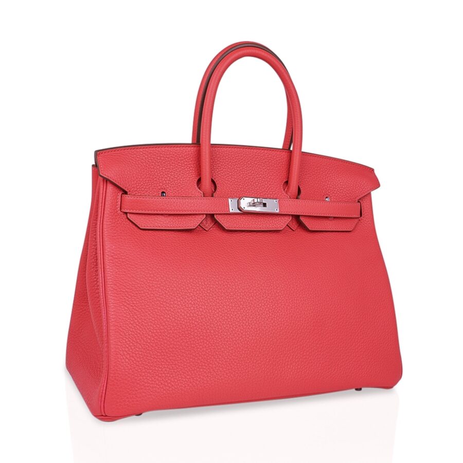 Hermes Birkin 35 Bag Rose Jaipur Clemence Leather with Palladium Hardware | Studio Nafay