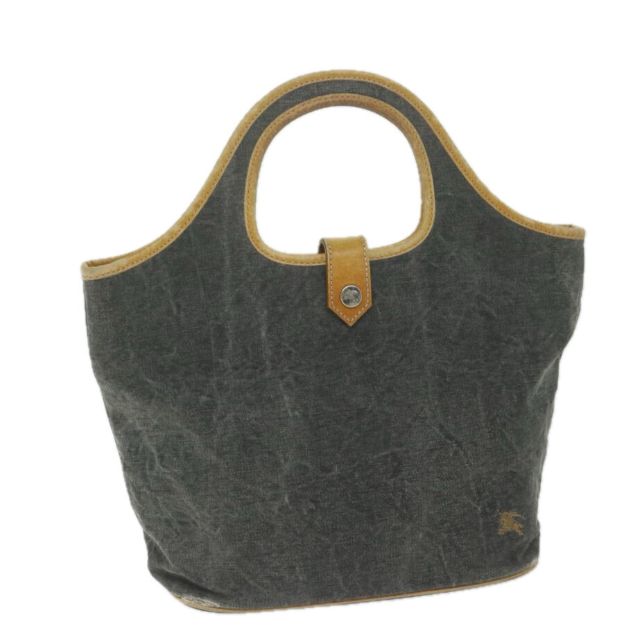 BURBERRY Blue Label Hand Bag Canvas Gray Auth ti1388 | Studio Nafay
