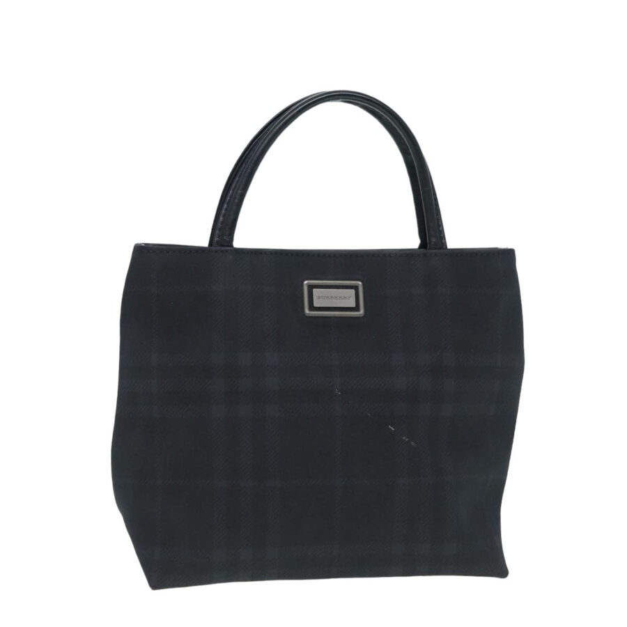 Burberry Nova Check Hand Bag Canvas Navy Auth ti1824 | Studio Nafay