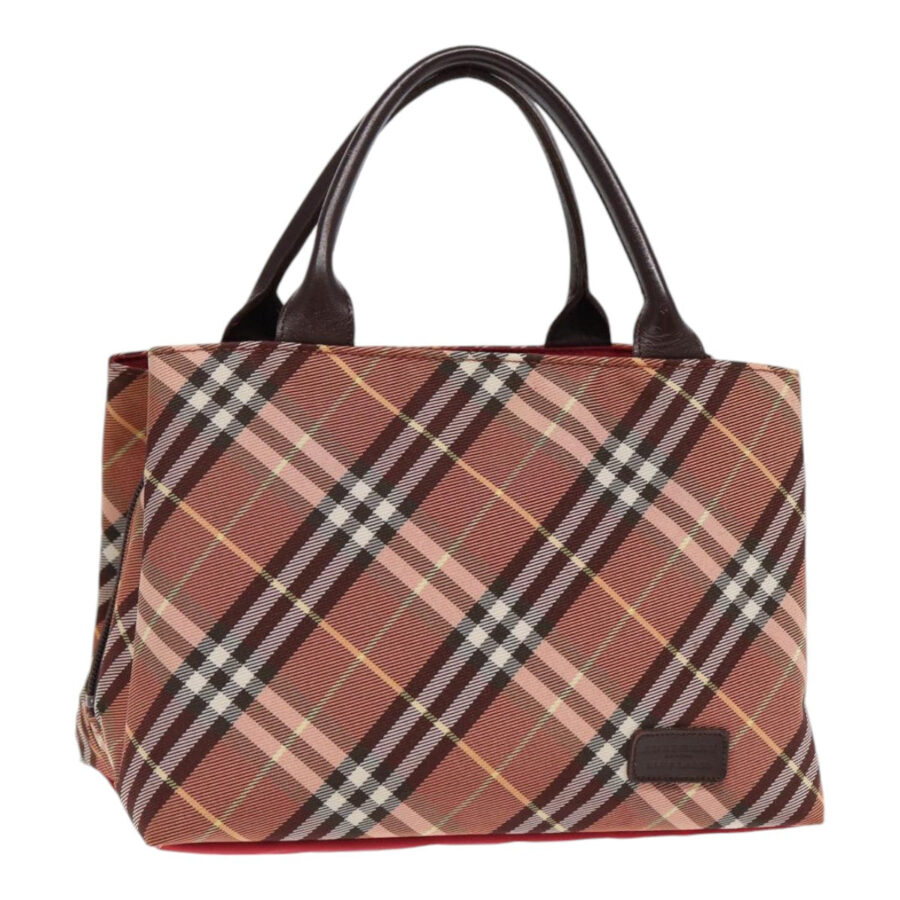 Burberry Nova Check Blue Label Hand Bag Nylon Brown Auth ti2040 | Studio Nafay