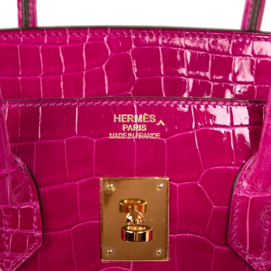 Hermes Birkin 35 Bag Pink Rose Scheherazade Porosus Crocodile Gold Hardware | Studio Nafay