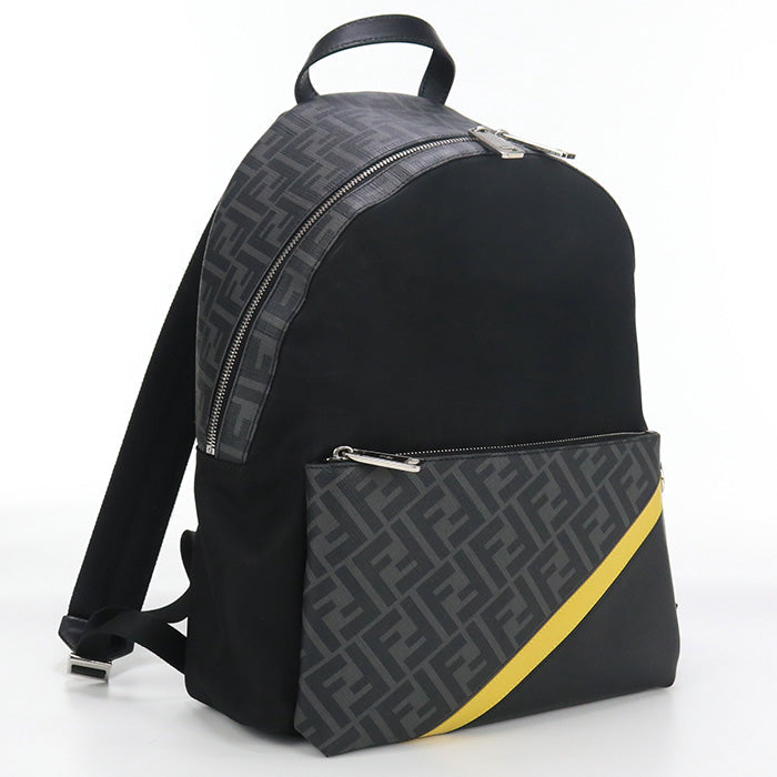 FENDI Backpack Diagonal Nylon Black mens | Studio Nafay