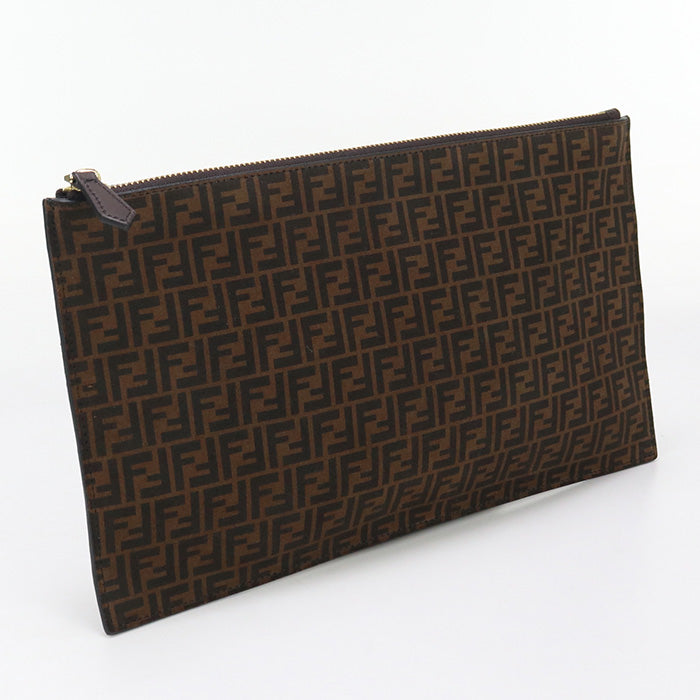 FENDI AFIS Slim Clutch Medium Flat Clutch bag leather brown Women | Studio Nafay