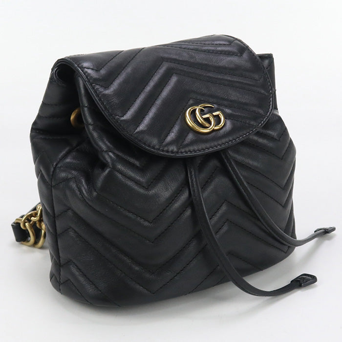GUCCI 528129 Backpack GG Marmont Mini backpack leather black Women | Studio Nafay
