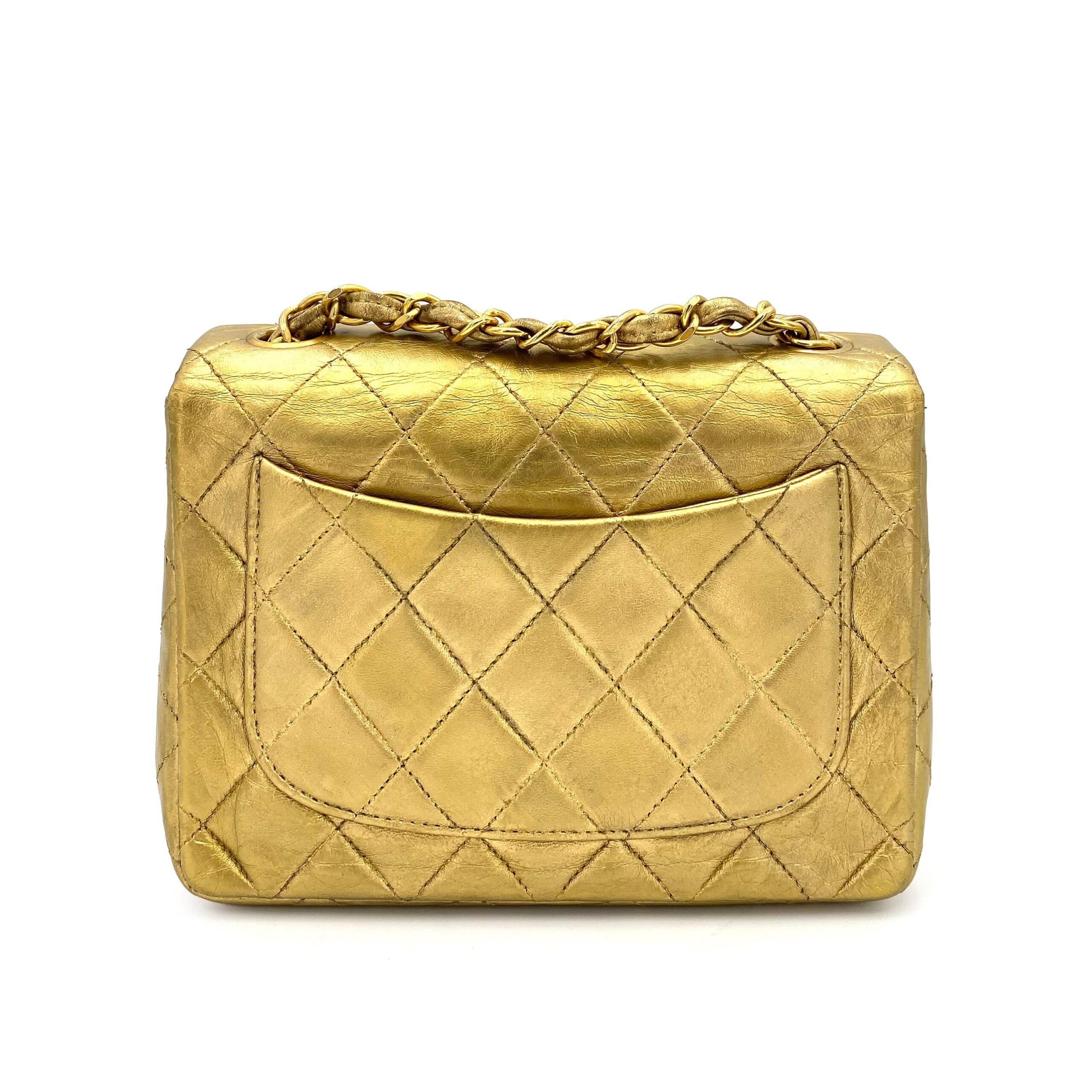 Chanel Flap Mini Lambskin Gold Shoulder Bag