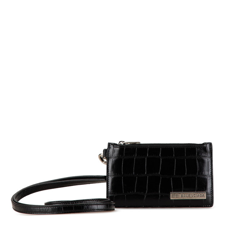 Balenciaga Croc Embossed Leather Card Case | Studio Nafay