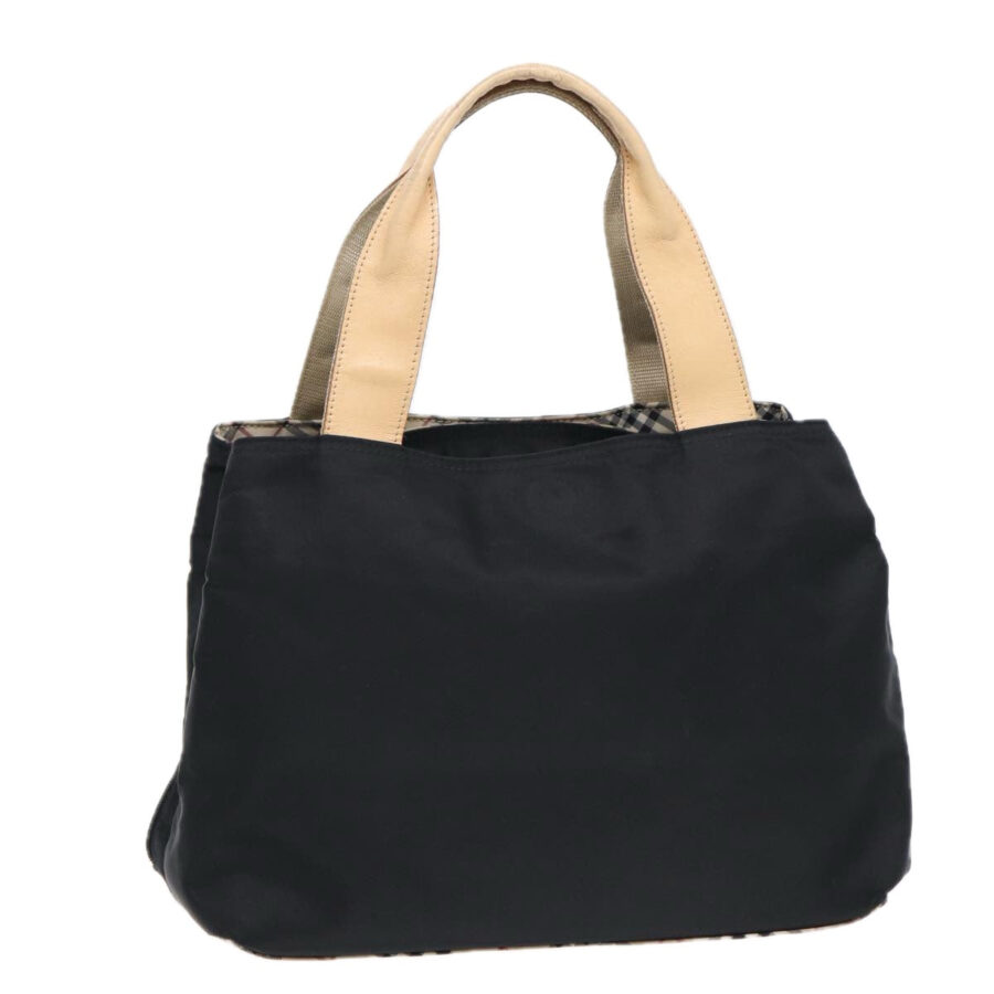 Burberry Nova Check Hand Bag Nylon Beige Black Auth yb631 | Studio Nafay