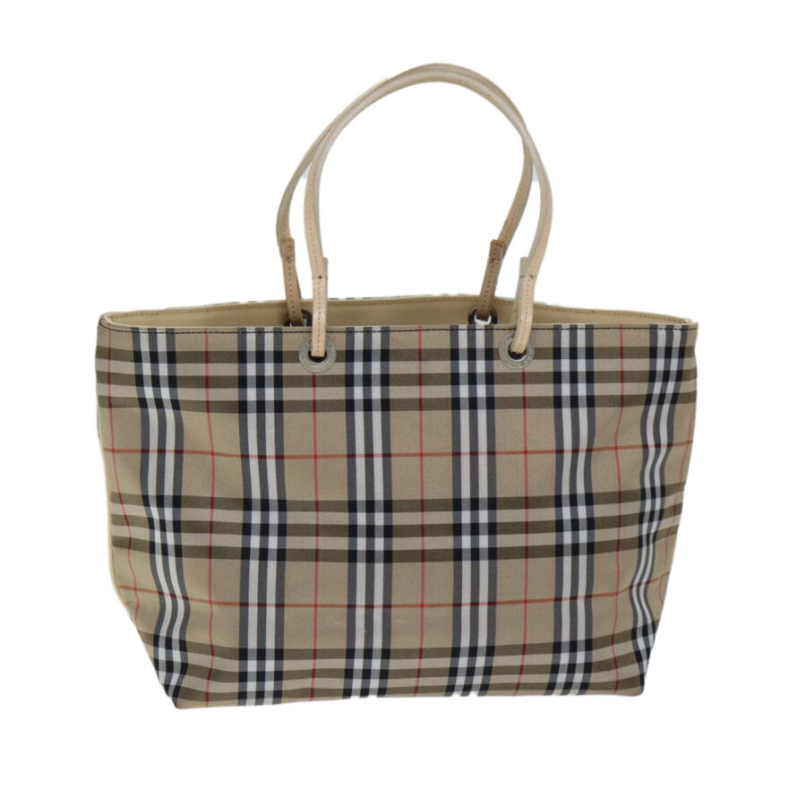 Burberry Nova Check Hand Bag Nylon Beige Auth yk12778 | Studio Nafay