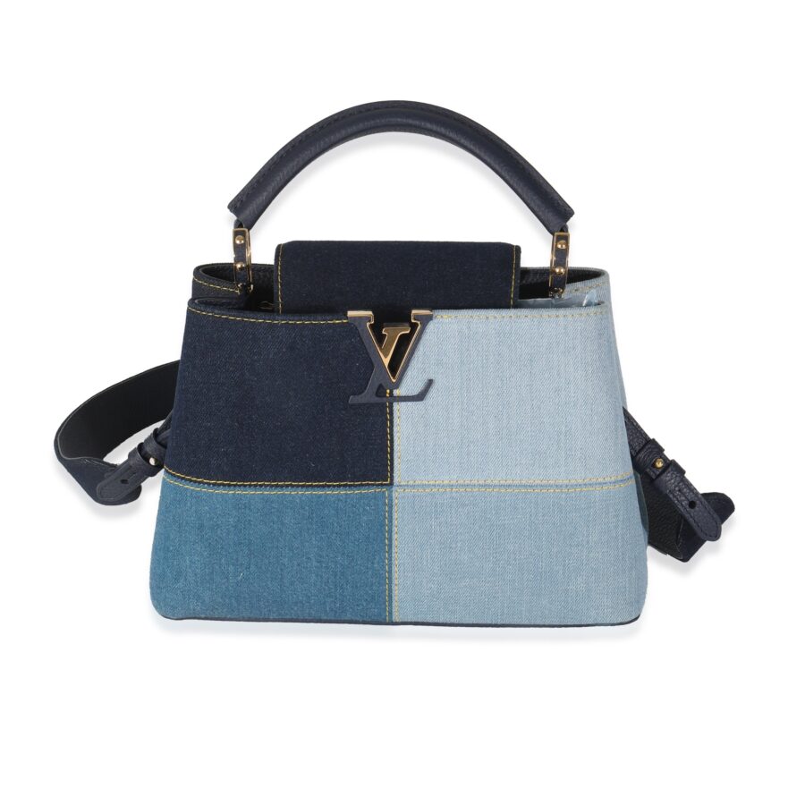 Louis Vuitton Navy Blue Patchwork Denim Capucines BB | Studio Nafay