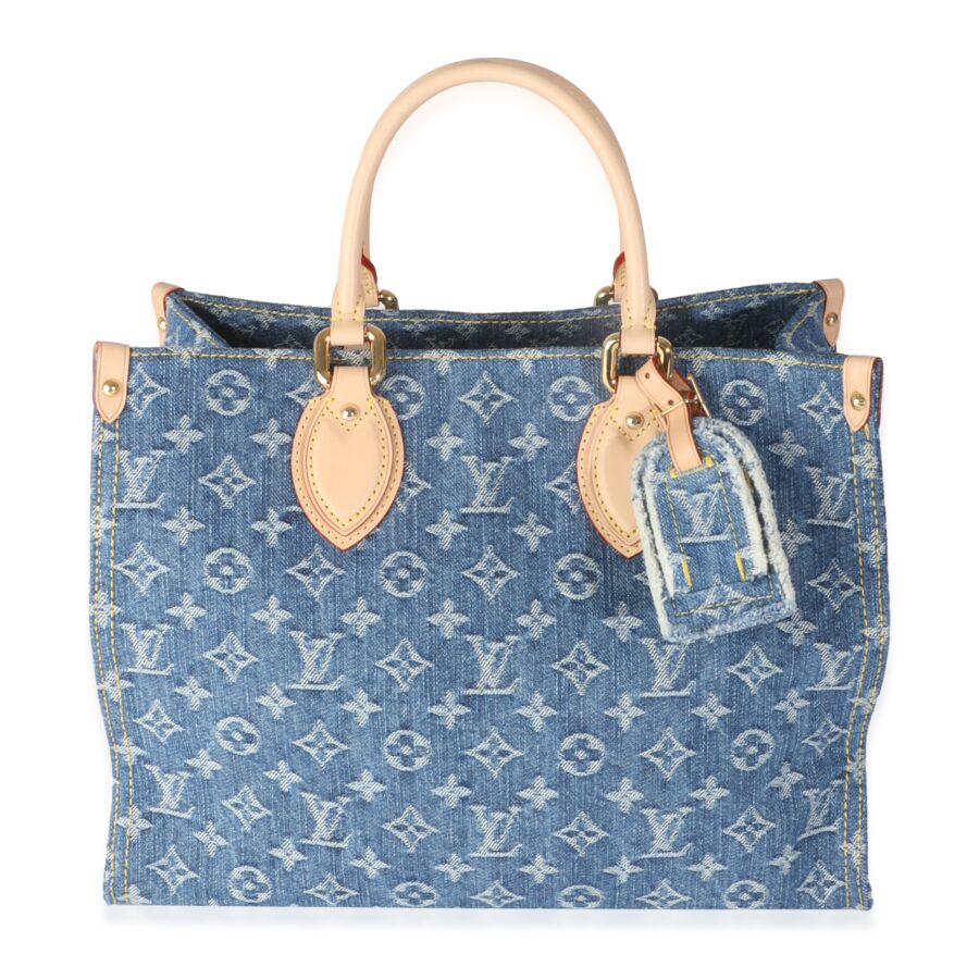Louis Vuitton Blue Monogram Denim Onthego MM | Studio Nafay
